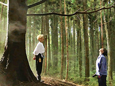 おかえりモネ あらすじネタバレ1週2話 ヒバの木を見上げる百音のイラスト