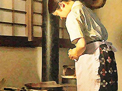 カムカムエヴリバディ4週18話の小豆を炊く安子の画像
